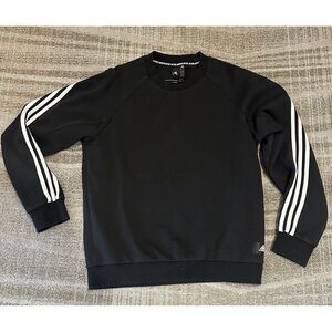 Adidas Men’s LARGE I am sport  Oversized Sweatshirt​ Black With 3 White Stripes